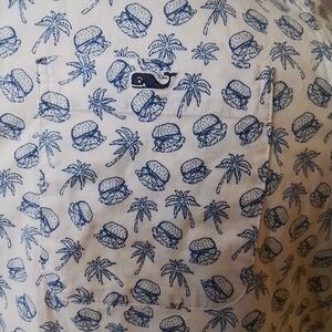 Vineyard Vines Classic Fit Tucker Shirt Cheeseburgers In Paradise Blue & White S